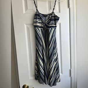 BCBG fit and flare striped dress